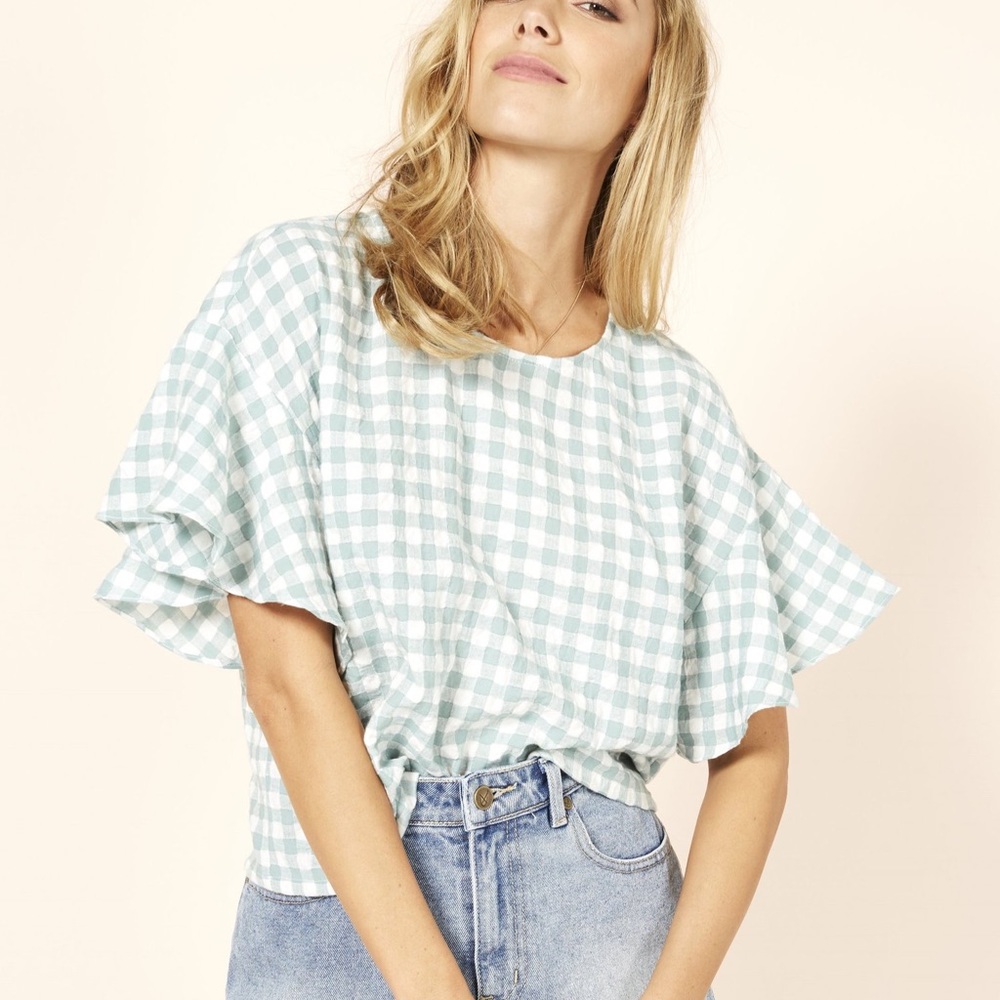 MinkPink flounce top